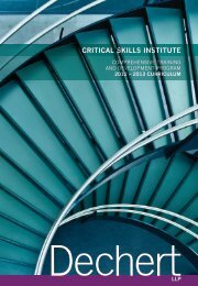 CRITICAL SKILLS INSTITUTE - Dechert