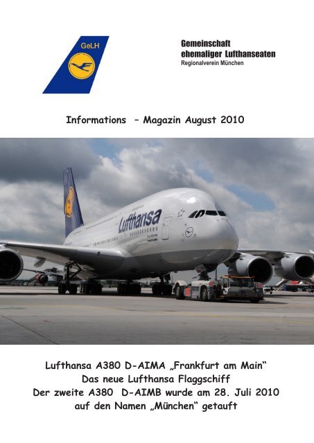 Informations – Magazin August 2010 Lufthansa A380 D ... - RV MUC