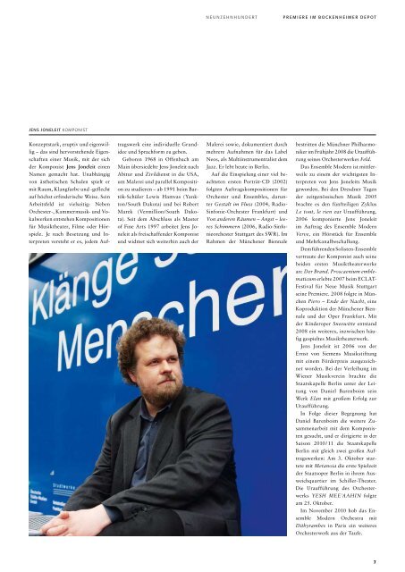 Opernmagazin Januar / Februar 2011 - Oper Frankfurt