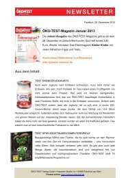 ÖKO-TEST-Magazin Januar 2013 Aus dem Inhalt - Presse - Öko-Test