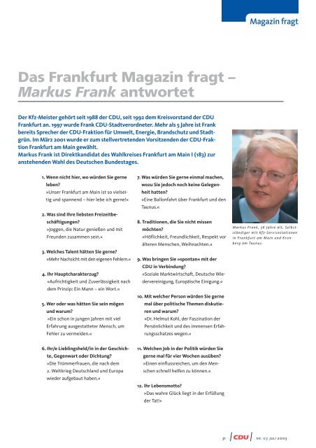 FRANKFURTmagazin - CDU-Kreisverband Frankfurt am Main