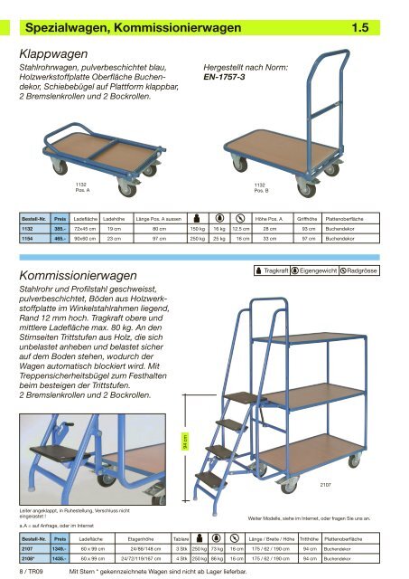 Transportgeräte-Katalog