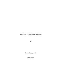 english department - Digital Resource Commons - Oberlin College