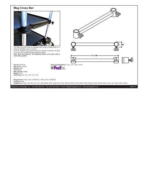 Download Mag World 2012 Catalog - Backstage Equipment