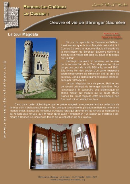 La tour Magdala - Rennes-Le-Château - Le Dossier