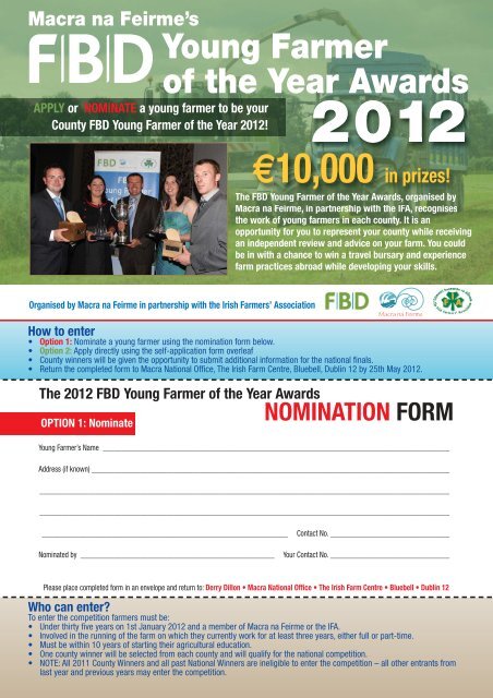 FBD Young Farmer of the Year Application - Macra na Feirme