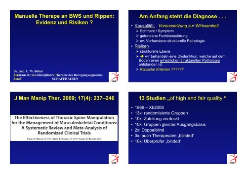 Manipulation BWS und Rippen - bei der SAMM