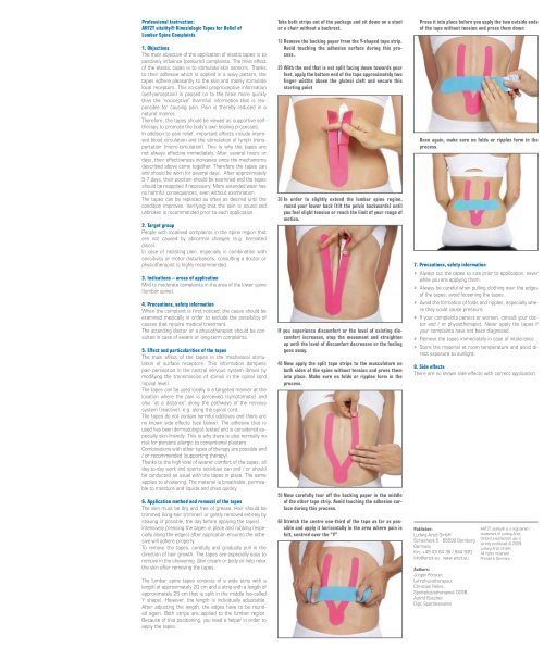 Anleitung für das ARTZT vitality® Kinesiologisches Tape ...