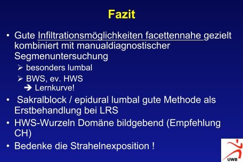 Injektionen mit oder ohne BV? - bei der SAMM