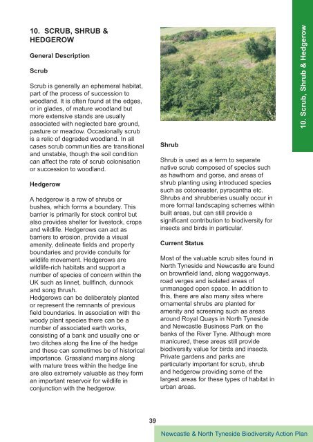 III. Species Action Plans - Newcastle City Council