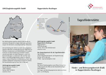 Flyer Tagesförderstätte, Förder- und Betreuungsbereich (FuB) - LWV ...