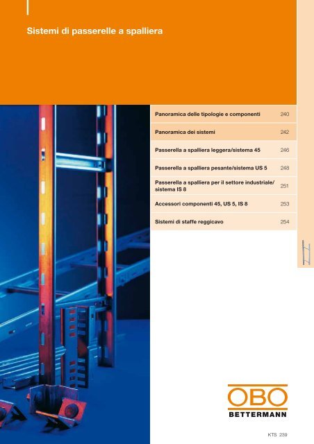 KTS. Sistemi di passerelle a spalliera - OBO Bettermann