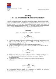 Satzung des Deichverbandes Kembs-Behrensdorf - Kreis Plön