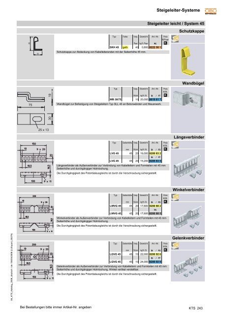 PDF Datei: Broschüre / OBO / Katalog KTS Steigetrassensysteme