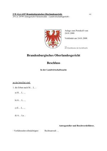 5 W (Lw) - Brandenburgisches Oberlandesgericht