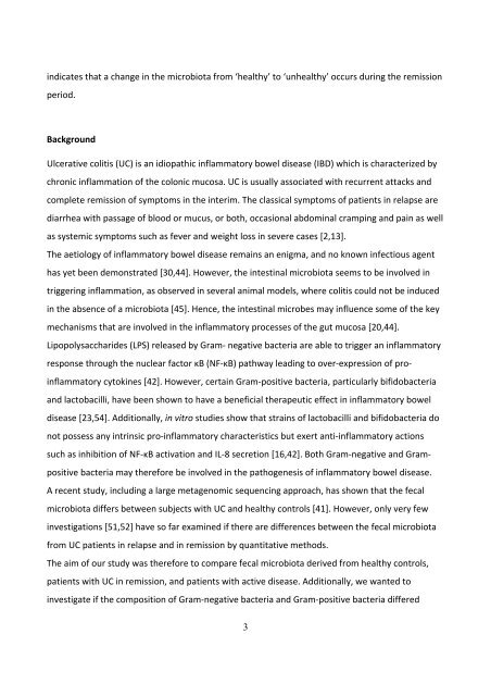 Role of Intestinal Microbiota in Ulcerative Colitis