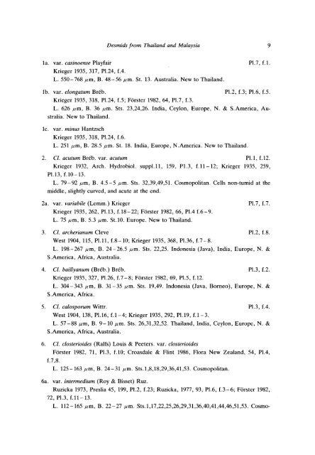 Desmids from Thailand and Malaysia