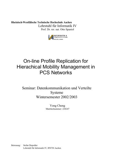 On-line Profile Replication for Hierarchical Mobility Management