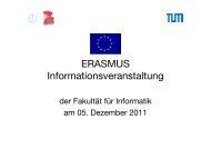 ERASMUS Informationsveranstaltung - Fakultät für Informatik - TUM