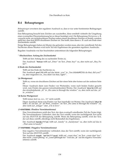 Das Handbuch zu Kate - KDE Documentation