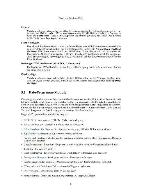 Das Handbuch zu Kate - KDE Documentation