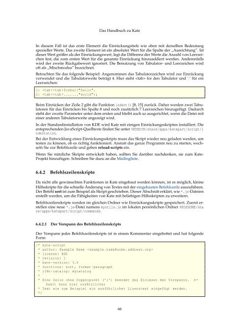 Das Handbuch zu Kate - KDE Documentation