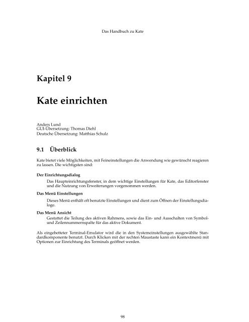Das Handbuch zu Kate - KDE Documentation