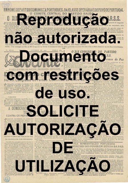 Reprodução não autorizada. Documento com restrições de uso ...