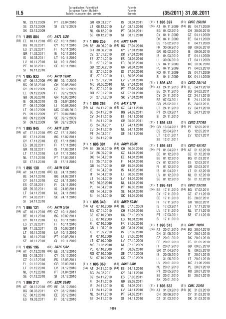 Bulletin 2011/35 - European Patent Office