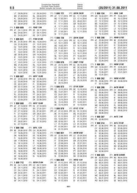 Bulletin 2011/35 - European Patent Office