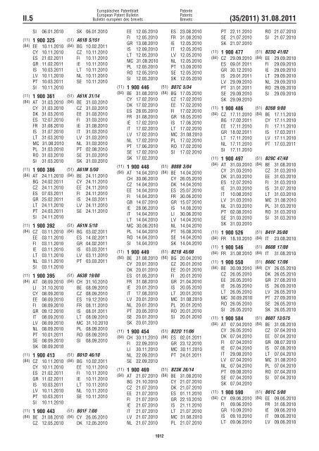 Bulletin 2011/35 - European Patent Office