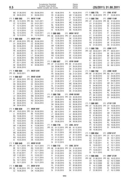 Bulletin 2011/35 - European Patent Office