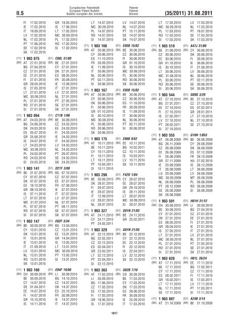 Bulletin 2011/35 - European Patent Office