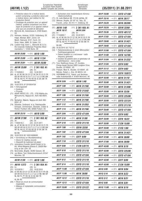 Bulletin 2011/35 - European Patent Office