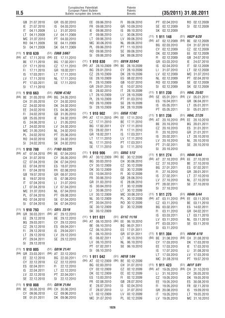 Bulletin 2011/35 - European Patent Office