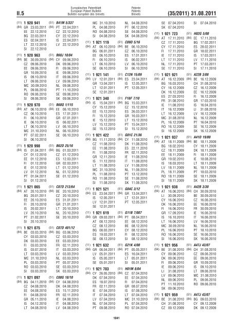 Bulletin 2011/35 - European Patent Office