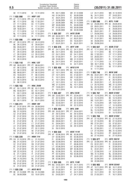 Bulletin 2011/35 - European Patent Office