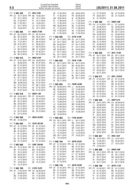 Bulletin 2011/35 - European Patent Office