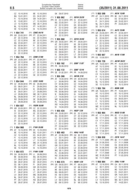 Bulletin 2011/35 - European Patent Office