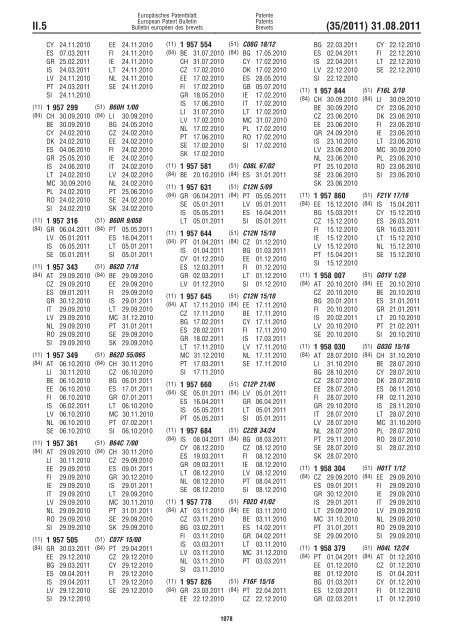 Bulletin 2011/35 - European Patent Office