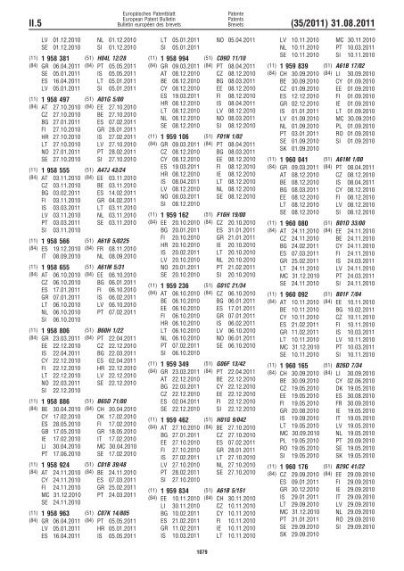 Bulletin 2011/35 - European Patent Office