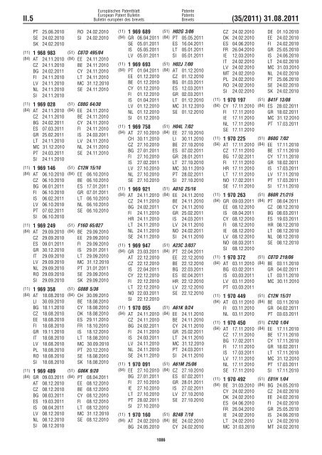 Bulletin 2011/35 - European Patent Office