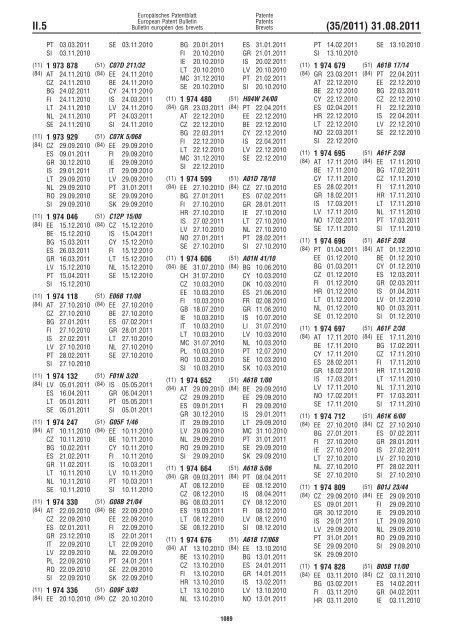 Bulletin 2011/35 - European Patent Office