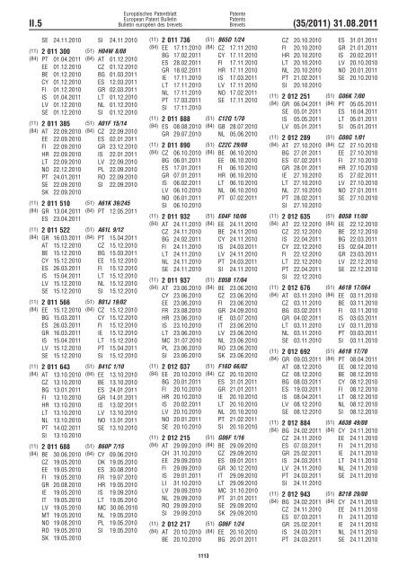 Bulletin 2011/35 - European Patent Office