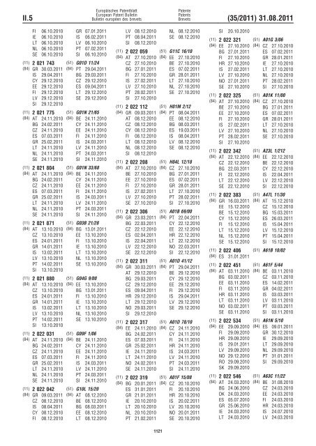 Bulletin 2011/35 - European Patent Office