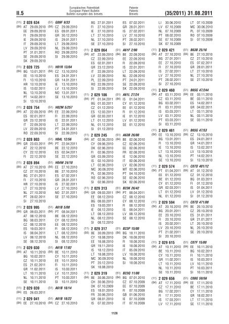 Bulletin 2011/35 - European Patent Office