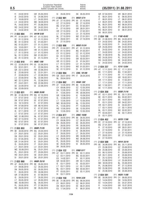 Bulletin 2011/35 - European Patent Office