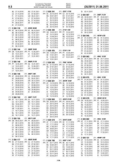 Bulletin 2011/35 - European Patent Office