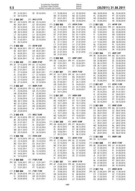 Bulletin 2011/35 - European Patent Office