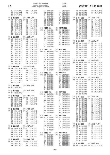 Bulletin 2011/35 - European Patent Office